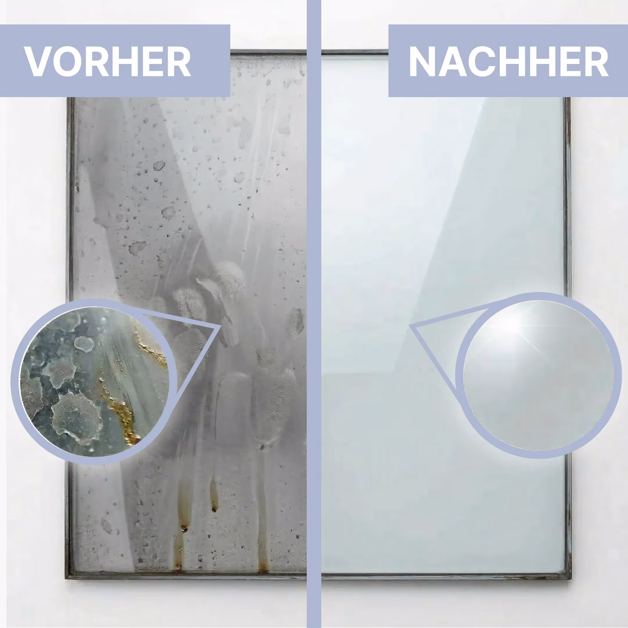 Vorher/Nachher — streifenfrei sauber