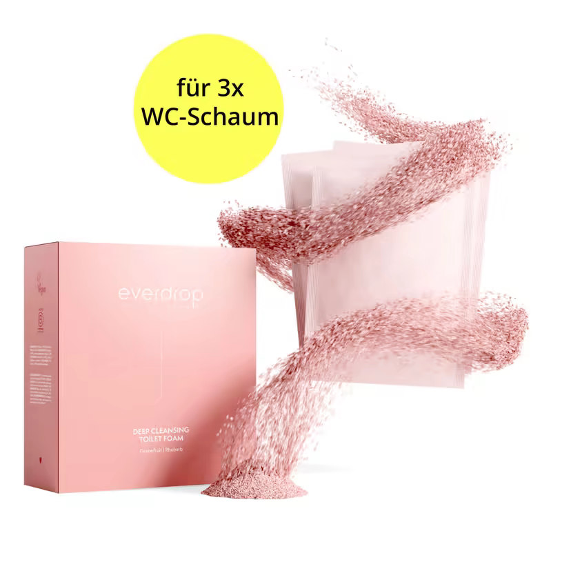 everdrop WC-Schaum: Papierverpackung mit drei vorportionierten Anwendungen