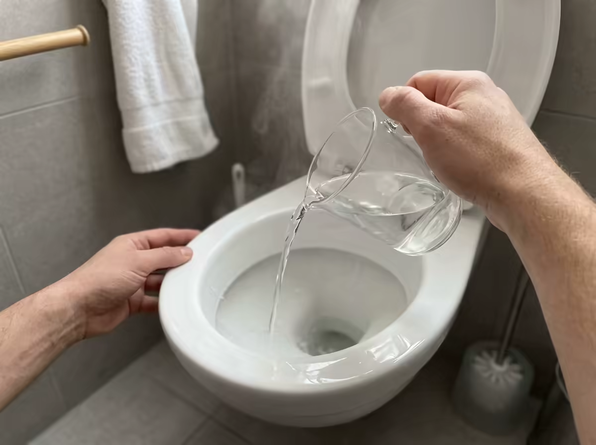 Schritt 1 – Pulver rein, heißes Wasser drüber.