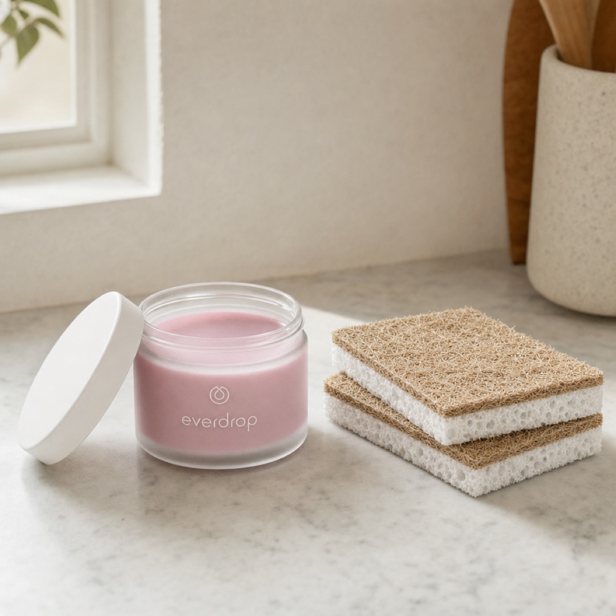 everdrop Putzsteinpaste und 2-in-1 Spülschwamm Set